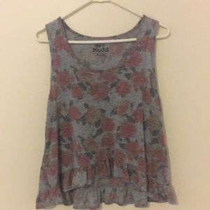 Mudd grey floral tank top